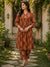Rust Ethnic Printed Cotton Cord Set