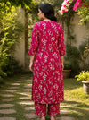 Fuchsia Floral Printed Cotton Cord Set