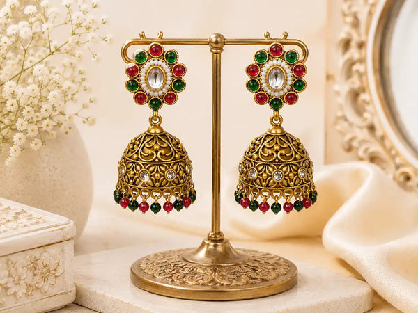 Rangriti Festive Jhumka Earrings