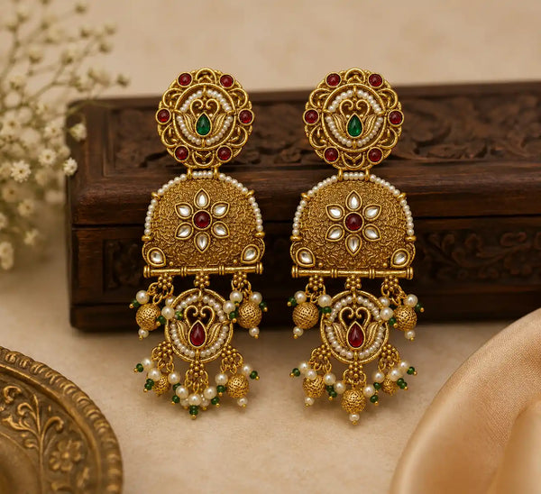 Rajnandini Heritage Chandbali Earrings