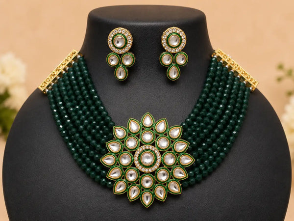 Meher Kundan Beaded Necklace Set