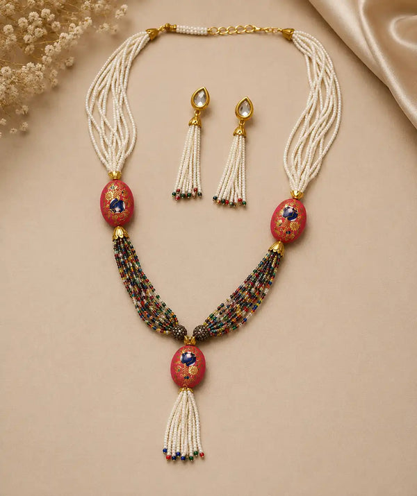 Mayuri Pearl Tassel Necklace Set