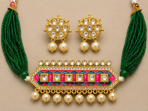Panna Rangrez Kundan Necklace Set