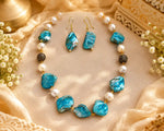 Azure Pearl Stone Necklace Set