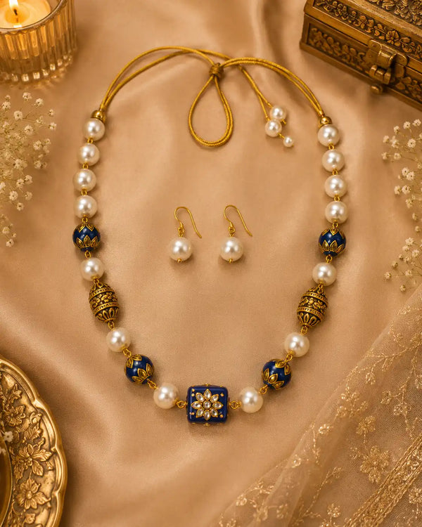Neelaya Pearl & Sapphire Necklace Set