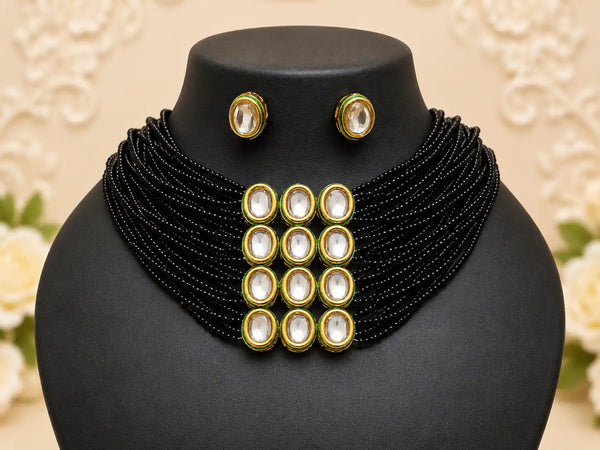 Shyam Kundan Beaded Necklace Set