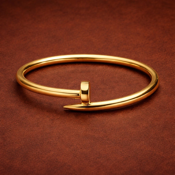 Sculptural Gold Nail Bangle