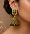 Elina Emerald Pearl Jhumka Earrings