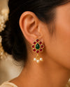 Gulnaar Ruby Emerald Drop Earrings