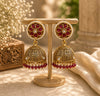 Gulrooh Ruby Pearl Jhumka Earrings