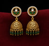 Vihana Emerald Leaf Jhumka Earrings