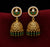 Vihana Emerald Leaf Jhumka Earrings