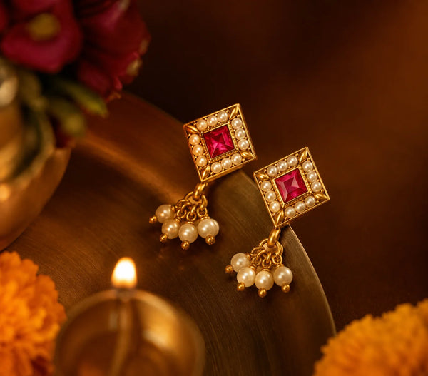 Rubeina Pearl Drop Earrings