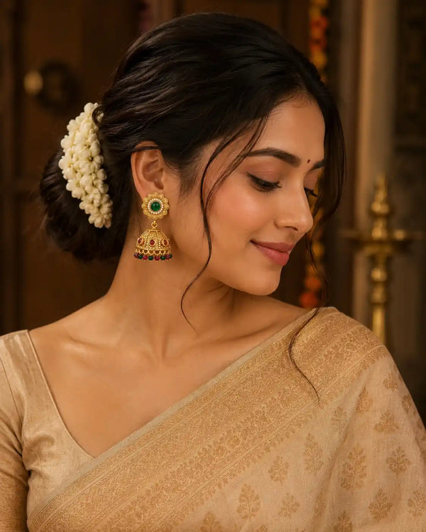 Meher Gul Floral Jhumka Earrings