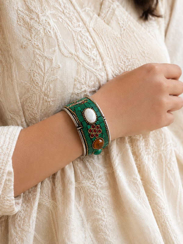 Emerald Mosaic Stone Kada
