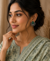 Zariya Emerald Brass Earrings