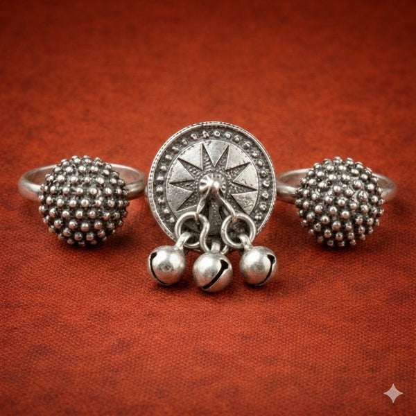 Oxidized Tribal Multi-Disc Statement Ring for Women – Boho Ethnic Jewellery