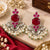 Hexagonal Stone Studded Peacock Ethnic Statement Dangle Earrings