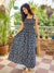 Neera Blue Floral Motifs Cotton Smocked Fit & Flare Dress