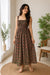 Olive Green Ethnic Motifs Cotton Smocked Fit & Flare Dress